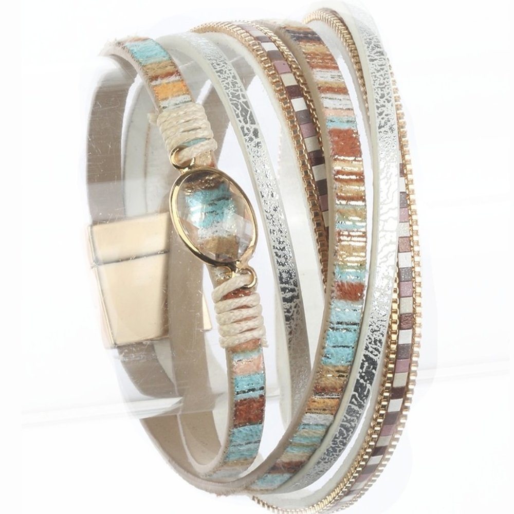 $12 ✿ Oval Glass Multi-Row Bracelet